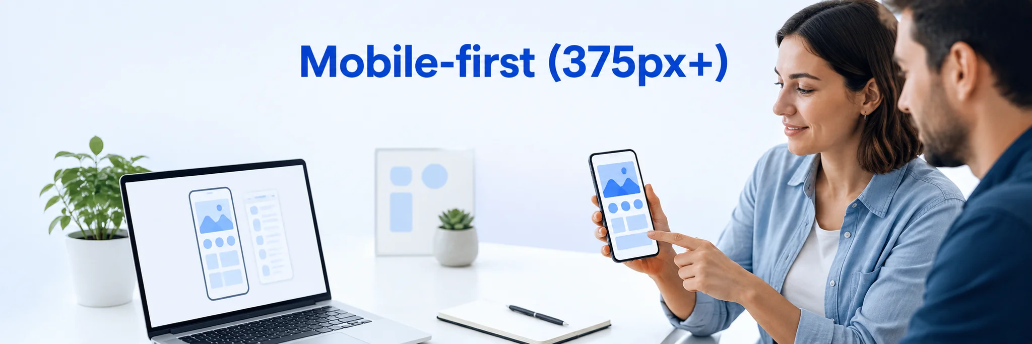 Mobile-first (375px+)